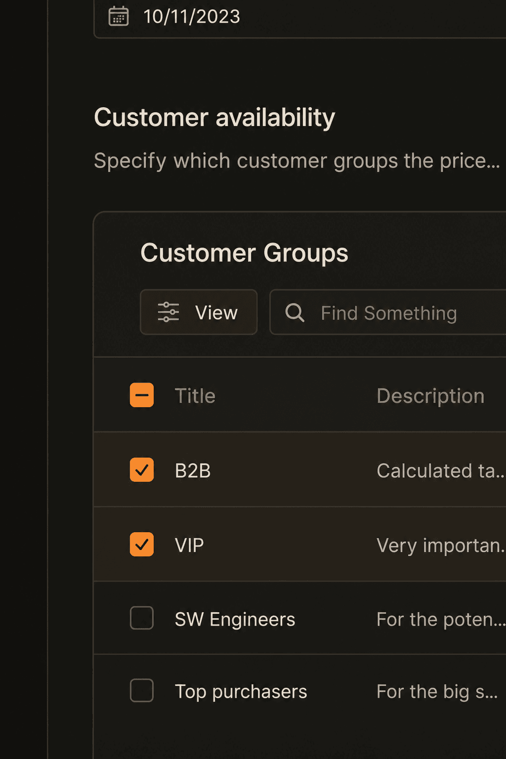 B2B and VIP discounts