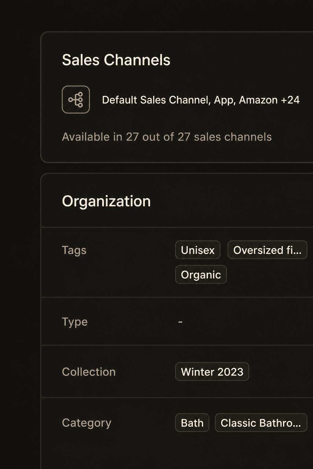 Detailed assortment control