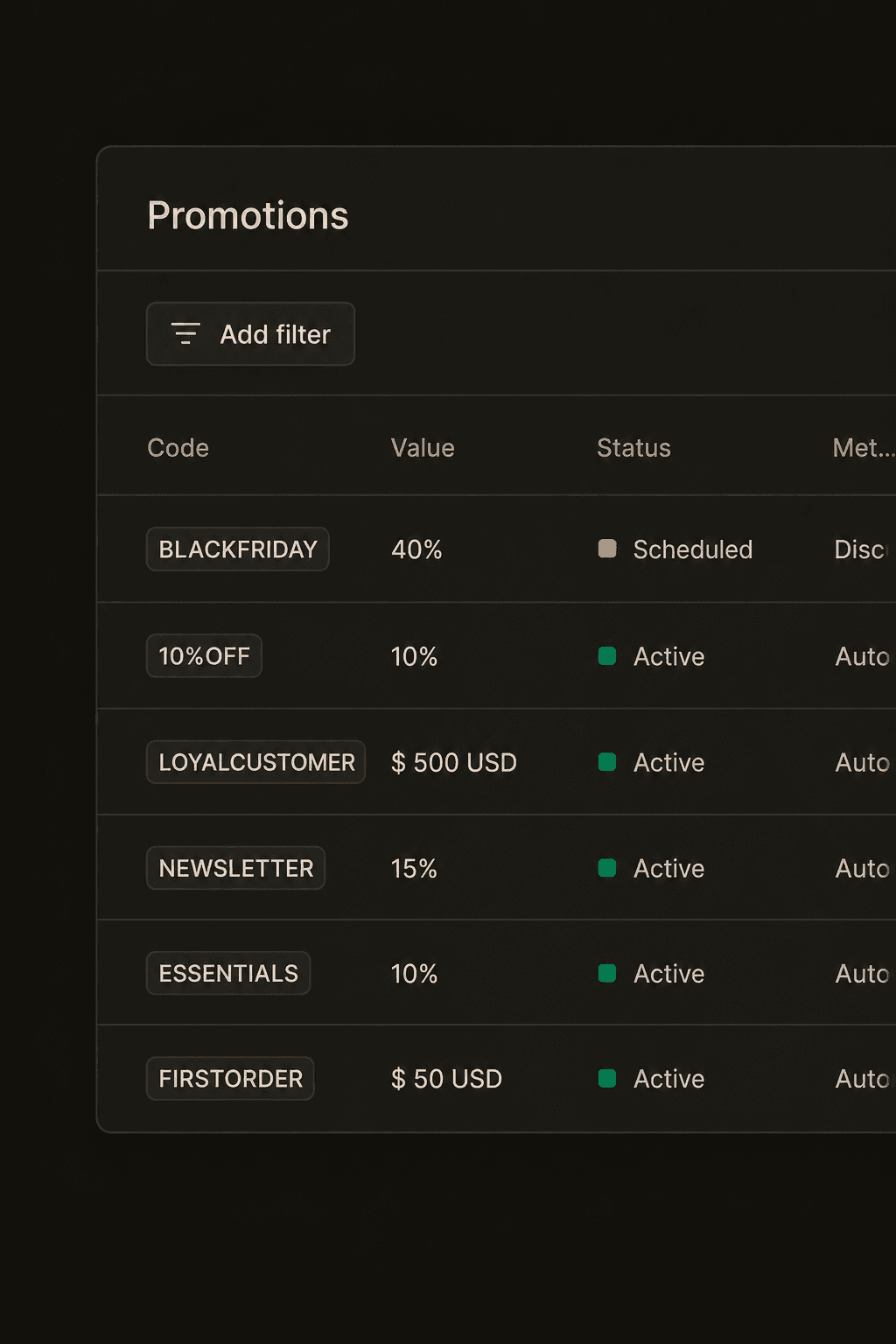 Create automatic promotions